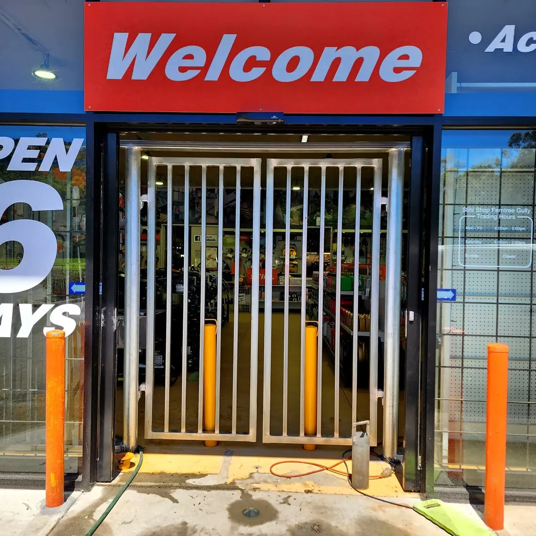 Custom fabricated stainless steel security gate — Hoodlum Bollards